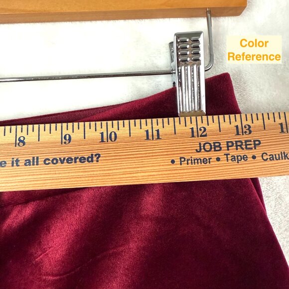 Express Editor Straight Super High Rise Velvet Stretch Ankle Pants Womens 2 Red - Picture 4 of 8